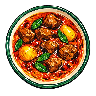 Marker illustration of kari kambing