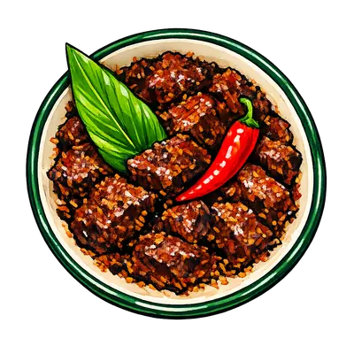 Marker illustration of rendang