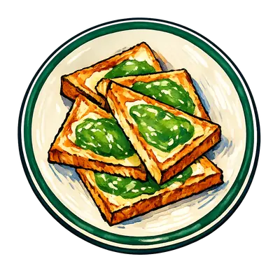 Marker illustration of roti bakar