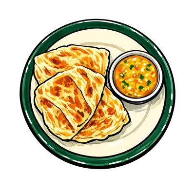 Marker illustration of roti canai